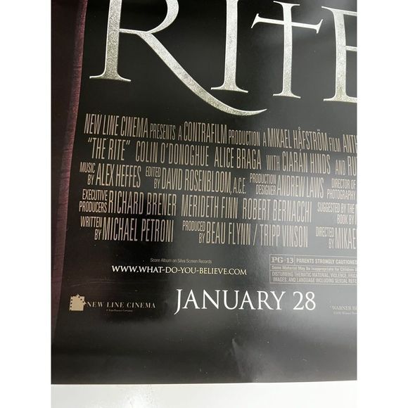 Anthony Hopkins The Rite Original Movie Poster 40" X 27"Double Sided - Picture 9 of 12